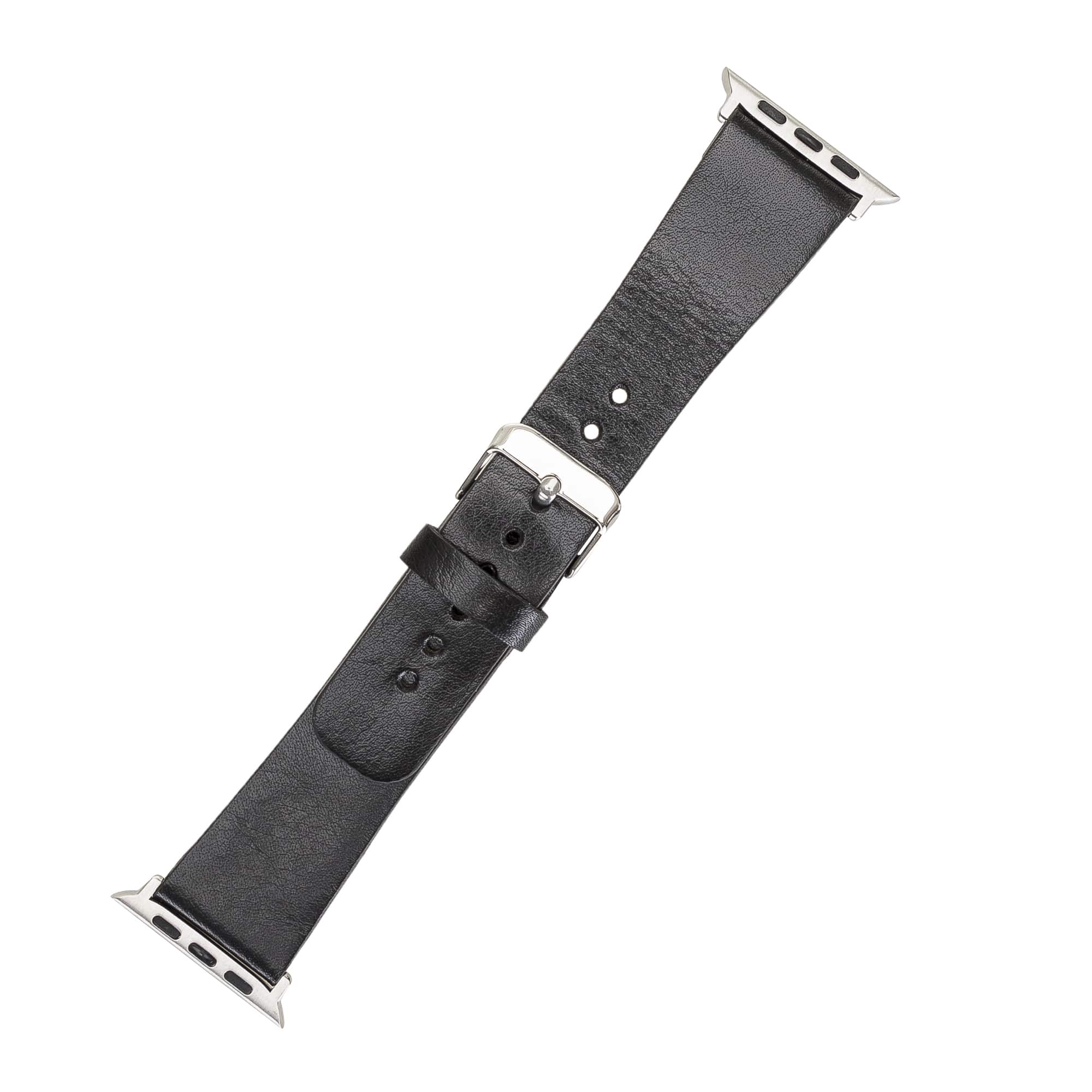 Cambridge Black Genuine Leather Apple Watch Band Strap 38mm 40mm 42mm 44mm 45mm for All Series - Bomonti - 3