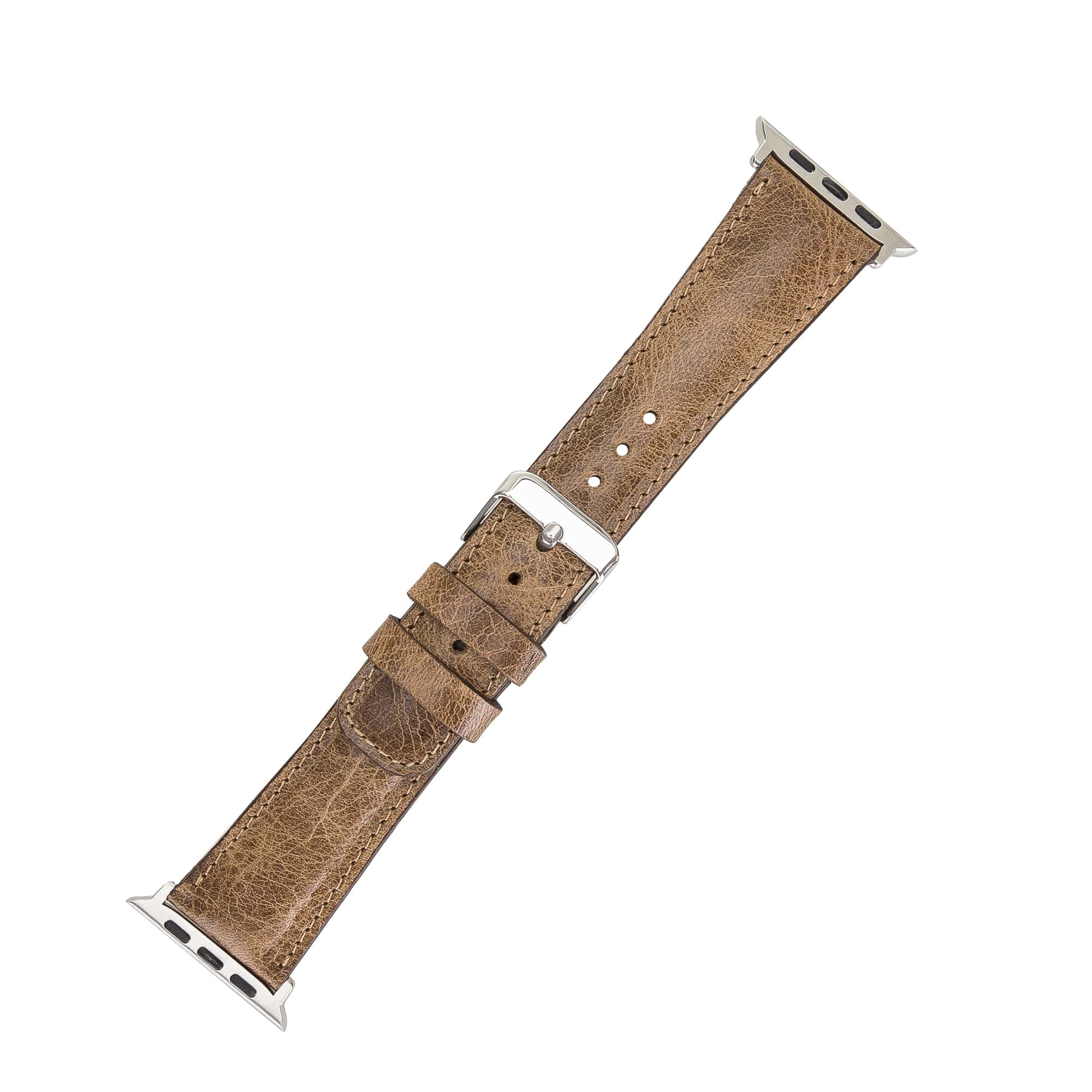 Camden Classic Brown Genuine Leather Apple Watch Band Strap 38mm 40mm 42mm 44mm 45mm for All Series - Bomonti - 3