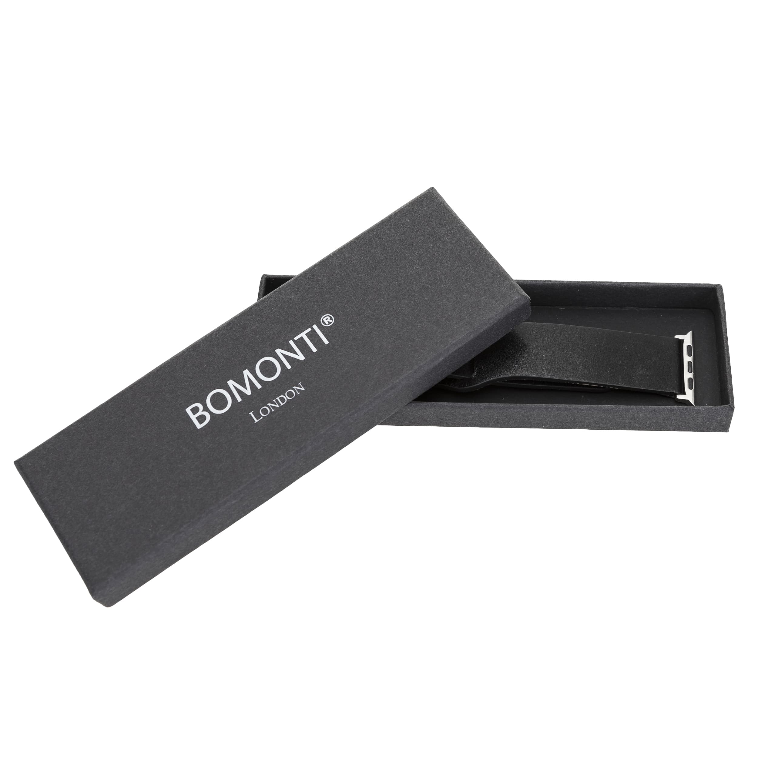 Hackney Black Genuine Leather Apple Watch Band Strap 38mm 40mm 42mm 44mm 45mm for All Series - Bomonti - 7