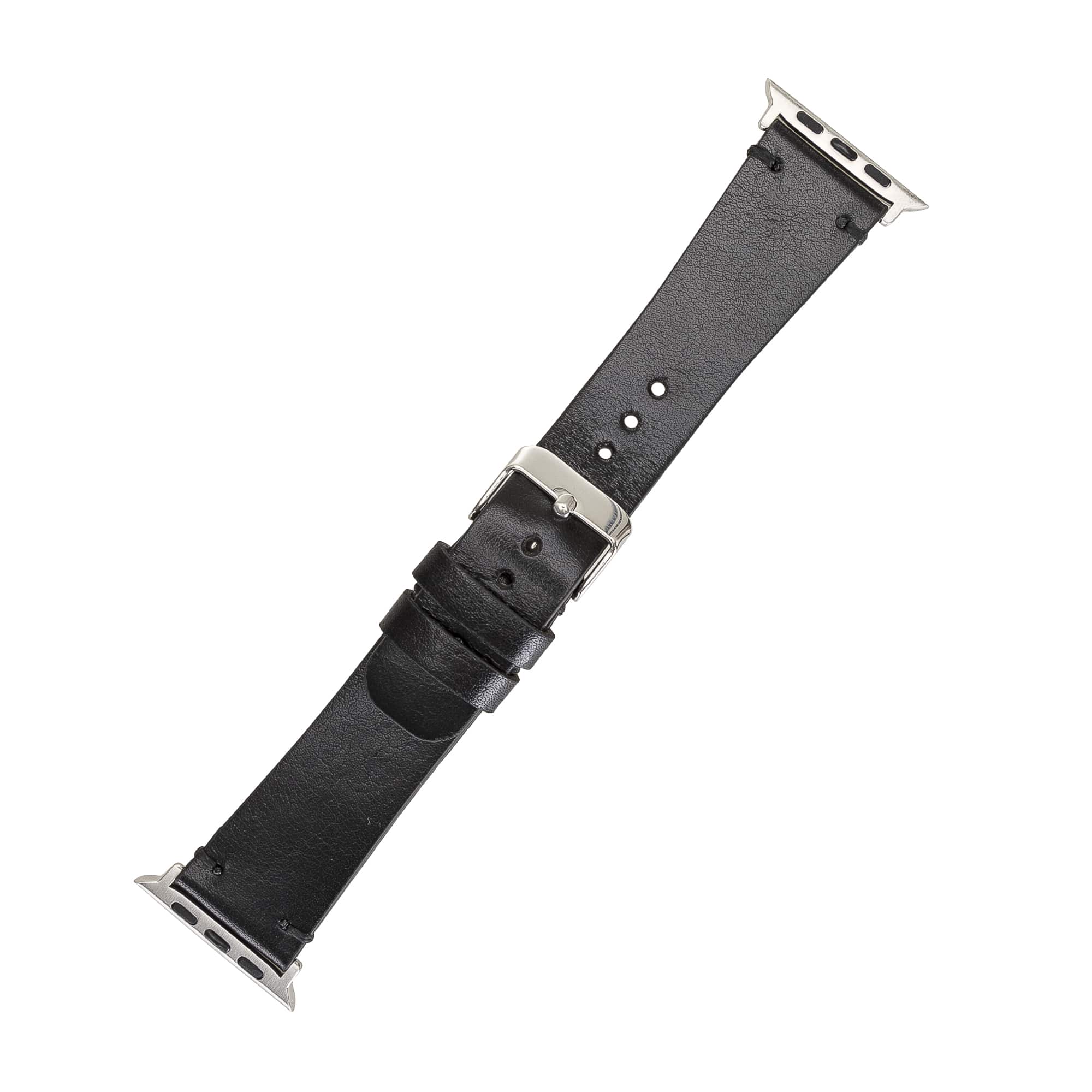 Kennington Black Genuine Leather Apple Watch Band Strap 38mm 40mm 42mm 44mm 45mm for All Series - Bomonti - 3