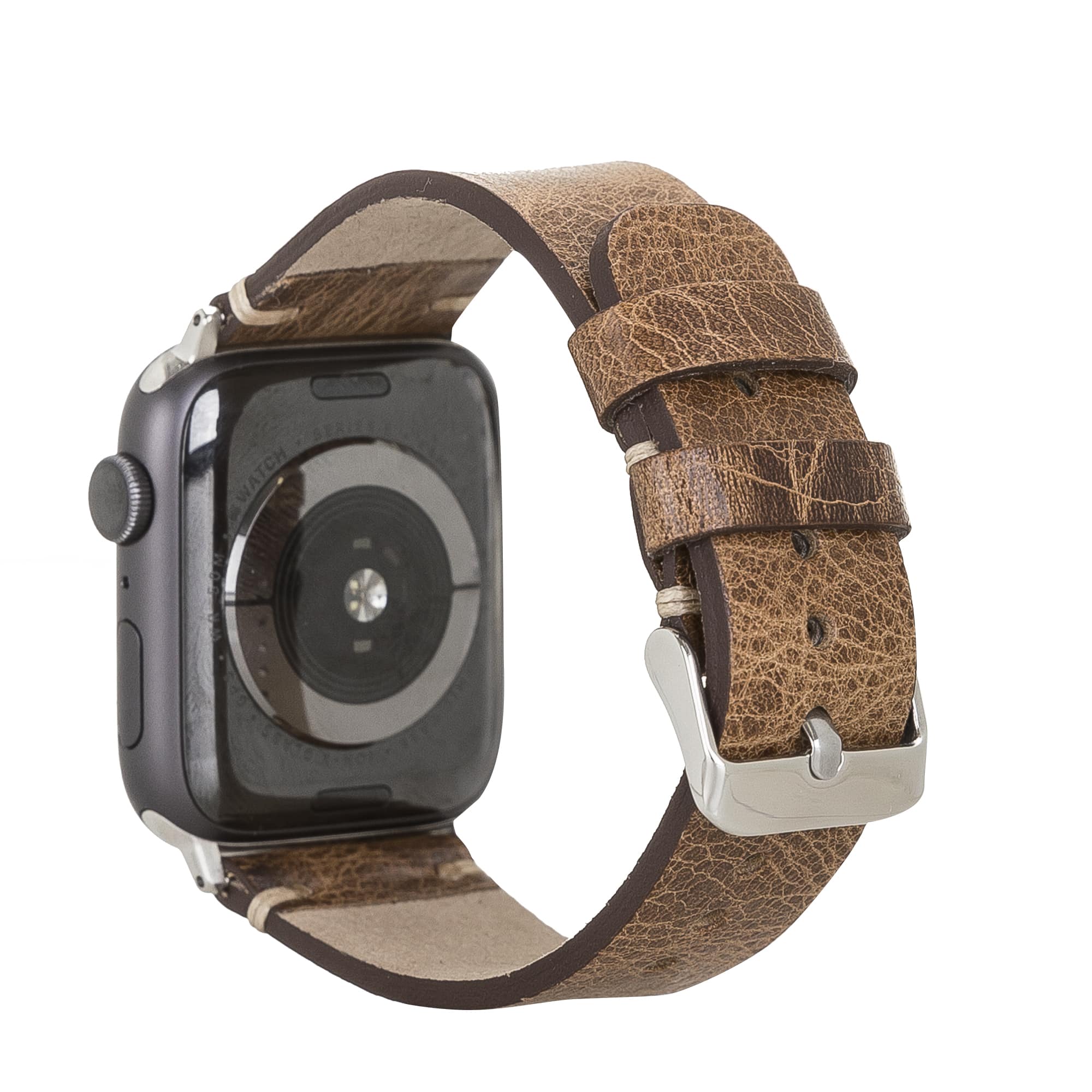 Richmond Classic Brown Genuine Leather Apple Watch Band Strap 38mm 40mm 42mm 44mm 45mm for All Series - Bomonti - 2