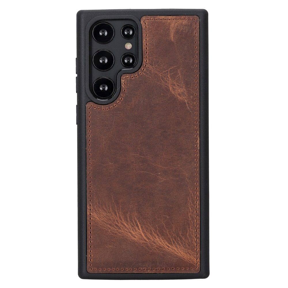 Brown Leather Samsung Galaxy S22 Ultra Wallet Case with S Pen & Card Holder - Bomonti Leather - 5