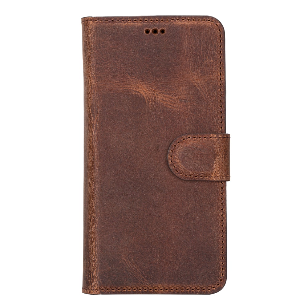 Brown Leather Samsung Galaxy S22 Wallet Case with Card Holder - Bomonti Leather - 1