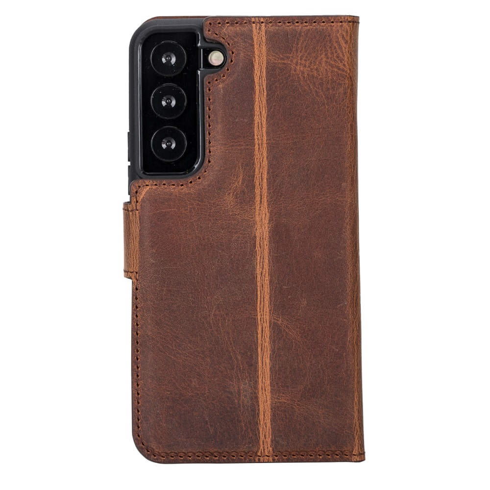 Brown Leather Samsung Galaxy S22 Wallet Case with Card Holder - Bomonti Leather - 2