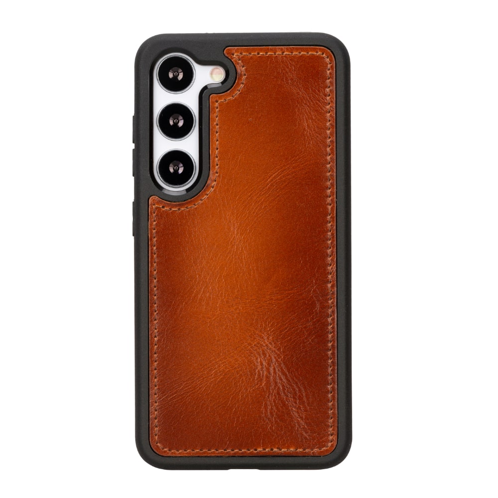 Brown Leather Samsung Galaxy S23 Detachable Wallet Card Holder Cover Case - Bomonti - 6