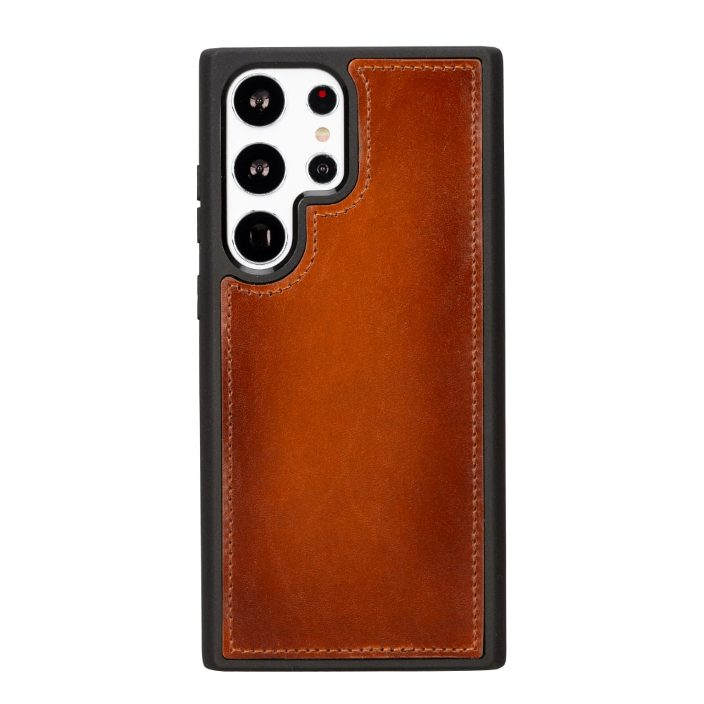 Brown Leather Samsung Galaxy S23 Ultra Detachable Wallet Card Holder Cover Case - Bomonti - 6