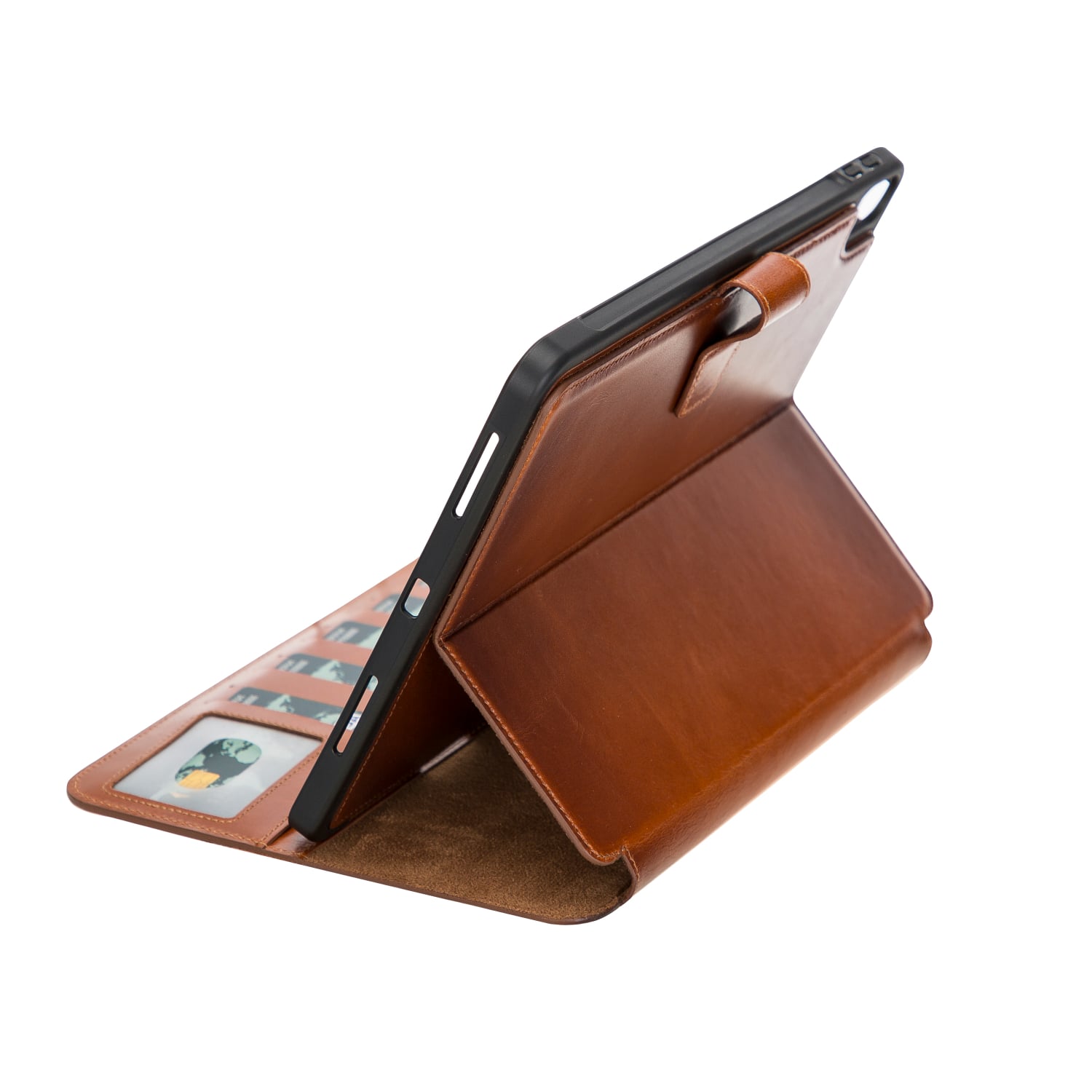 Brown Leather iPad Air 10.9 Inc Smart Folio Case with Apple Pen Holder - Bomonti - 7
