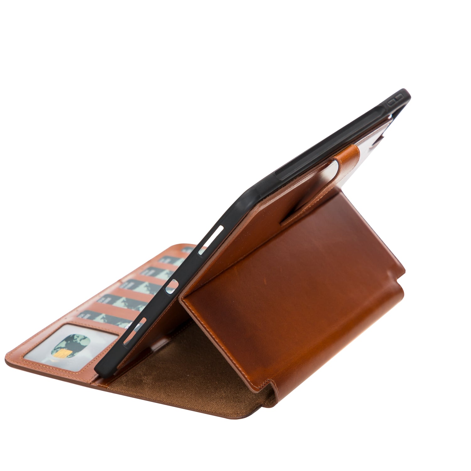 Brown Leather iPad Pro 11 Inc Smart Folio Case with Apple Pen Holder - Bomonti - 7