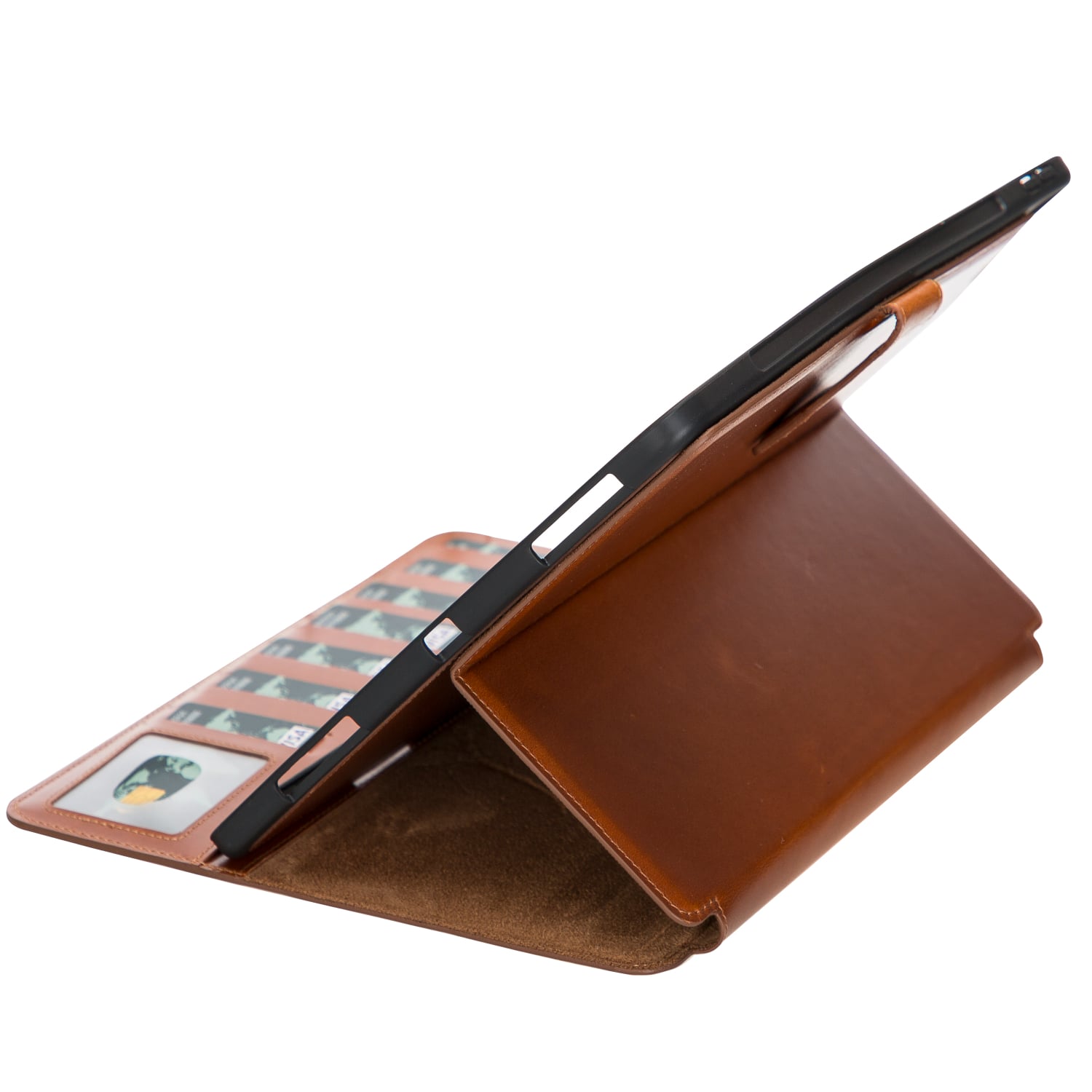 Brown Leather iPad Pro 12.9 Inc Smart Folio Case with Apple Pen Holder - Bomonti - 7