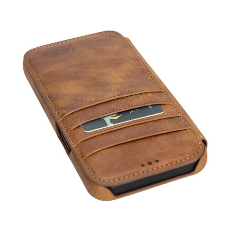 Rostar Brown Leather iPhone 13 Detachable Bi-Fold Wallet Case with Mag Safe & Card Holder - Bomonti - 15