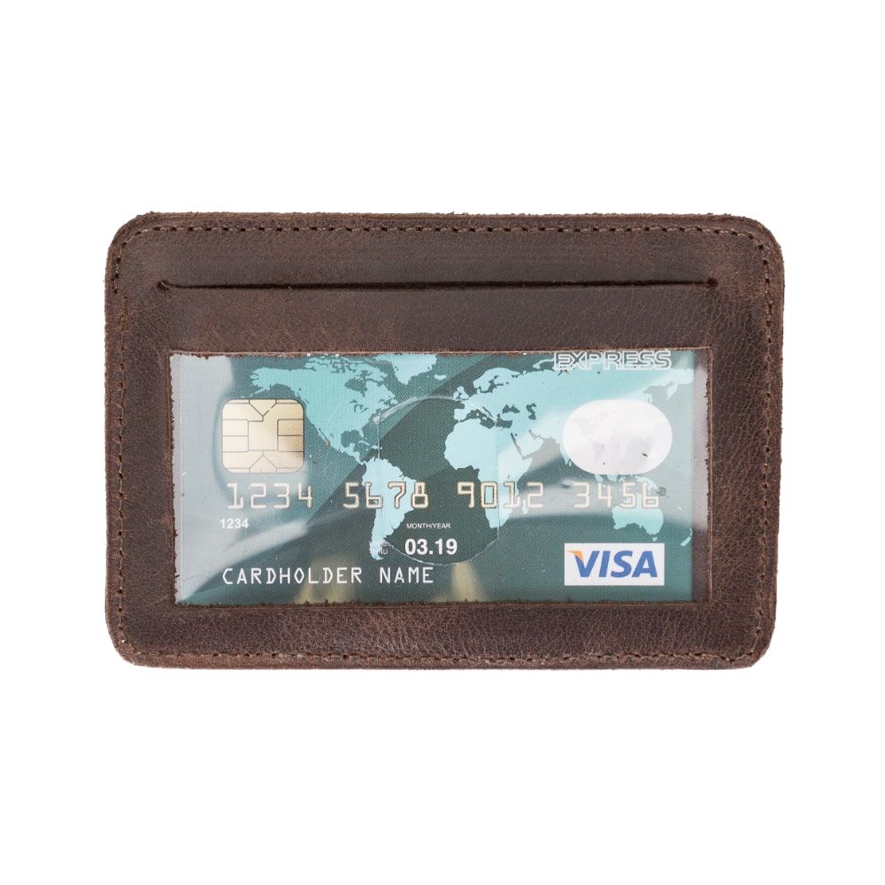 Dark Brown Leather Minimalist Coin Wallet Purse - Bomonti - 2