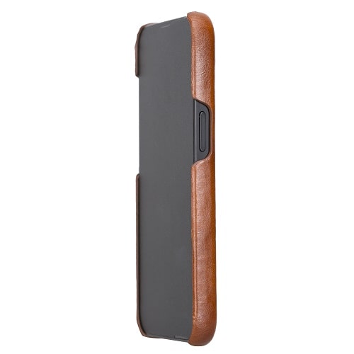 Rostar Golden Brown Leather iPhone 13 Mini Detachable Bi-Fold Wallet Case with MagSafe & Card Holder - Bomonti - 10