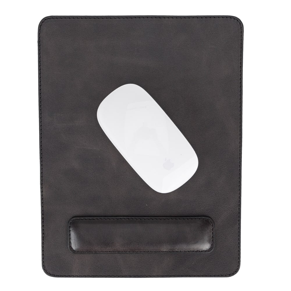 Ergonomic Black Luxury Leather Mouse Pad with Wrist Rest Support and anti-slip - Bomonti - 3