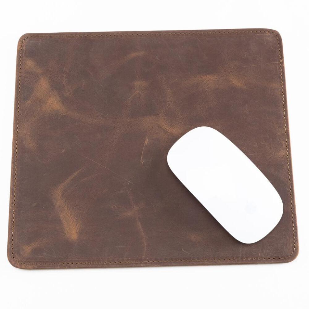 Ergonomic Brown Luxury Leather Anti Slip Mouse Pad  - Bomonti - 1
