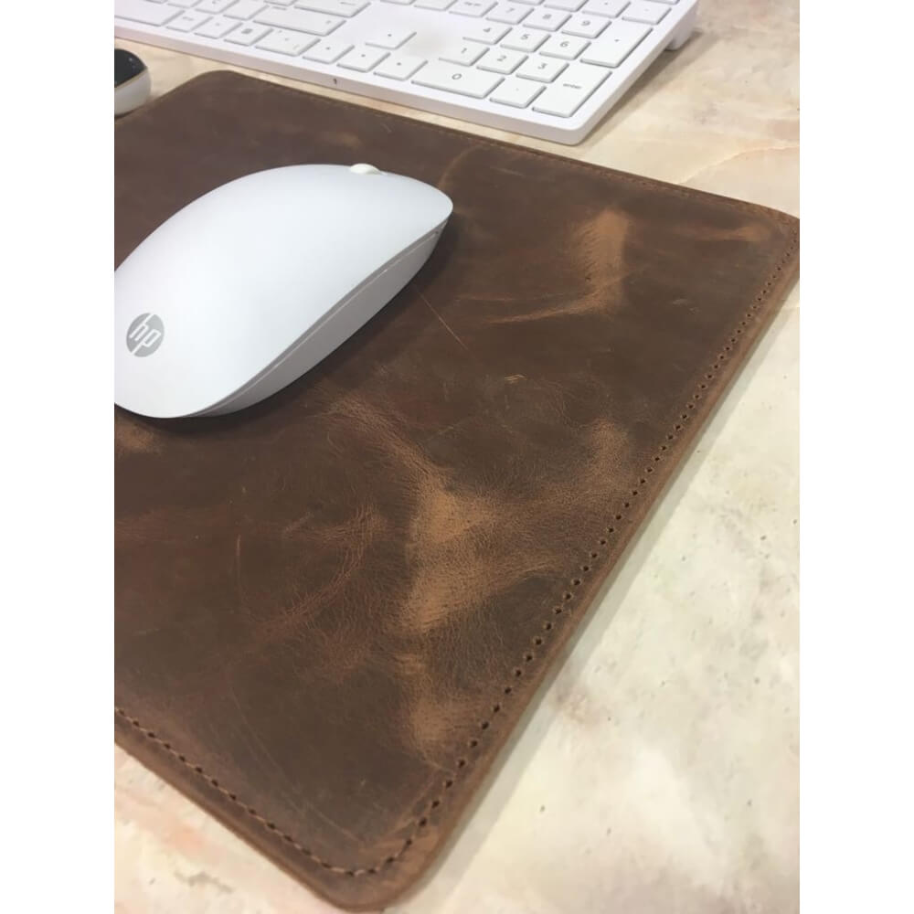 Ergonomic Brown Luxury Leather Anti Slip Mouse Pad  - Bomonti - 2