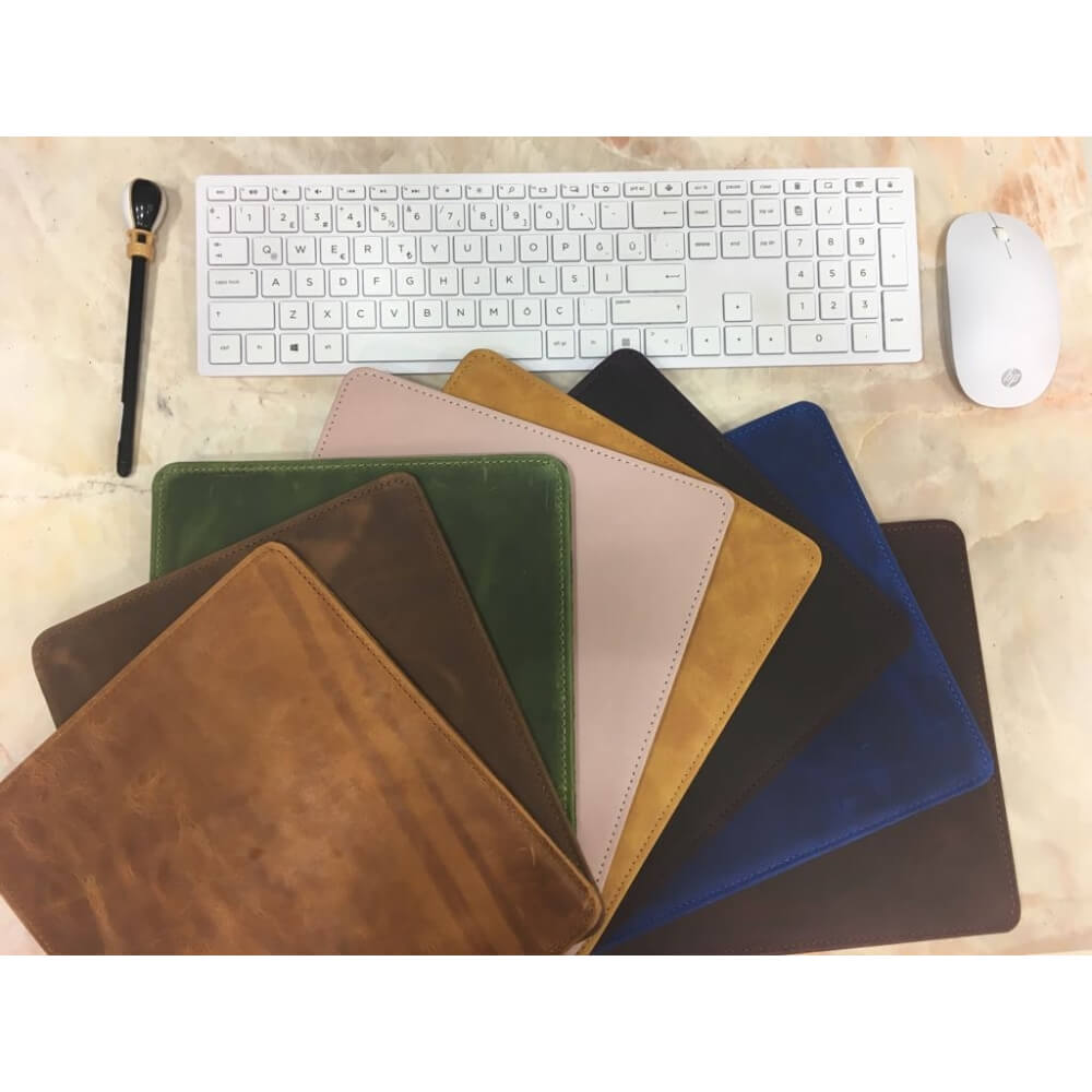Ergonomic Brown Luxury Leather Anti Slip Mouse Pad  - Bomonti - 4