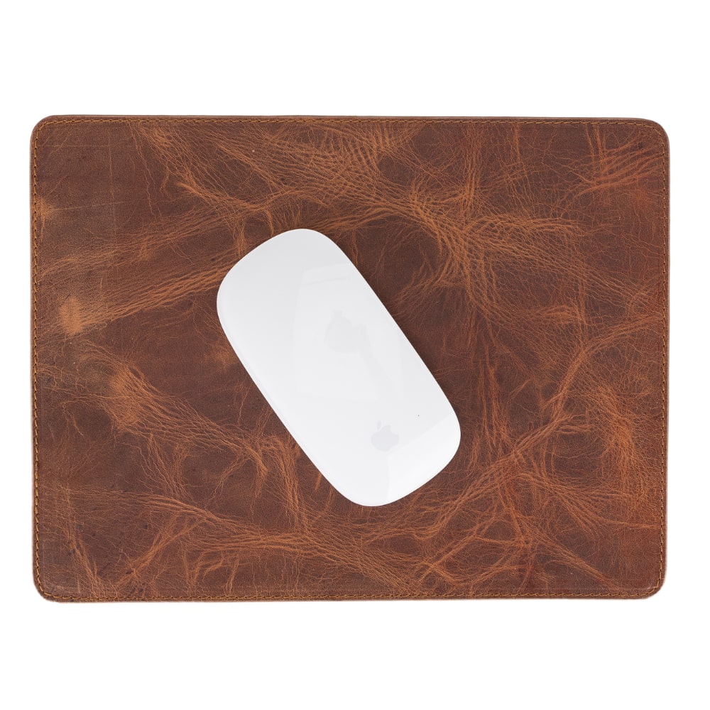 Ergonomic Heavy Brown Luxury Leather Mouse Pad with anti-slip - Bomonti - 4