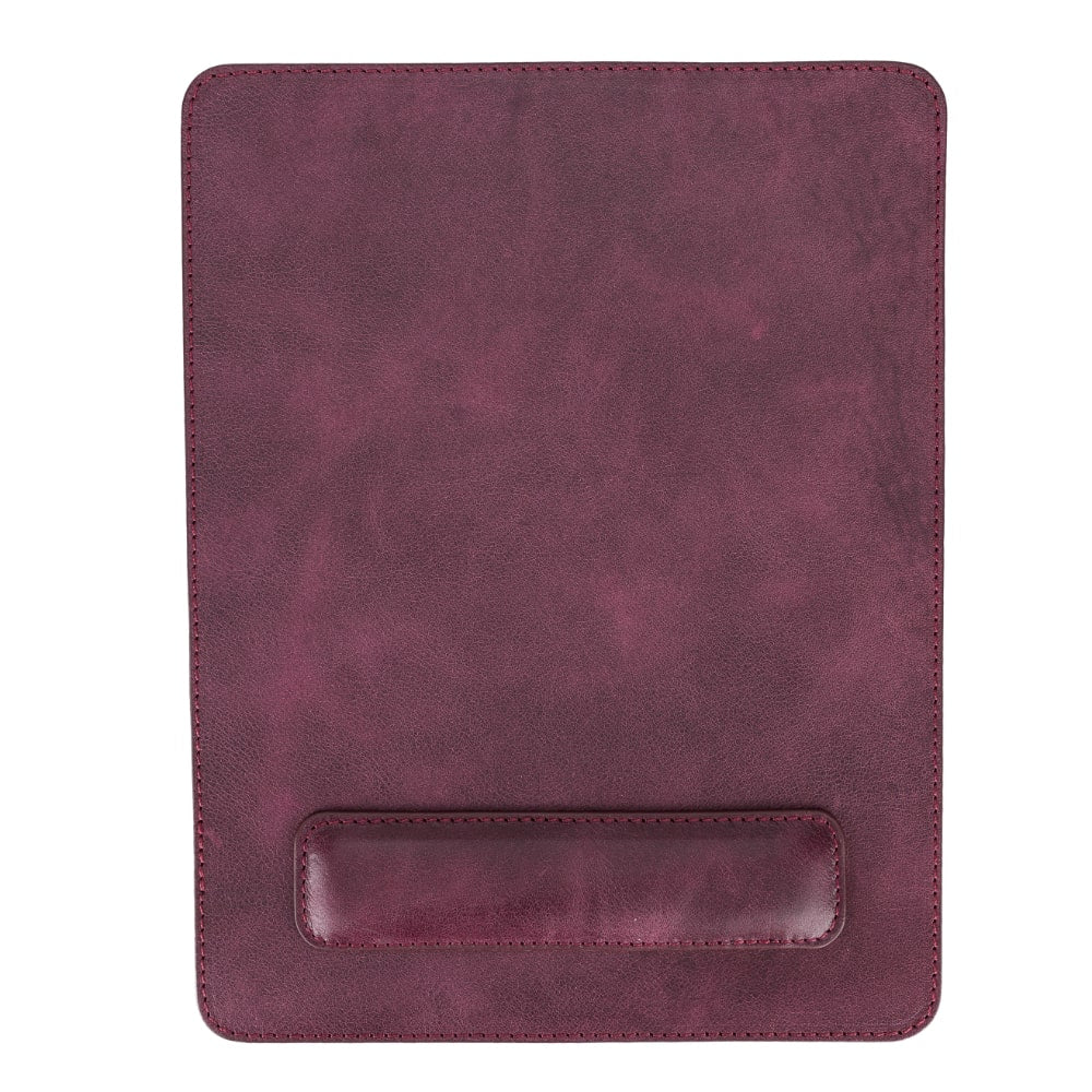 Ergonomic Wine Red Luxury Leather Mouse Pad with Wrist Rest Support and anti-slip - Bomonti - 1