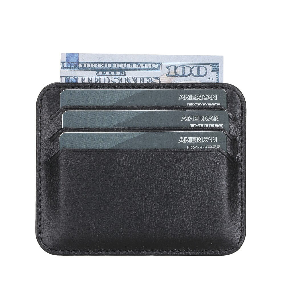Genuine Black Leather Slim Card Sleeve - Bomonti - 2