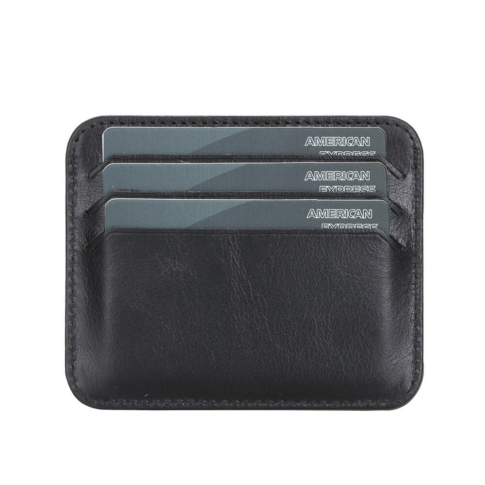 Genuine Black Leather Slim Card Sleeve - Bomonti - 4