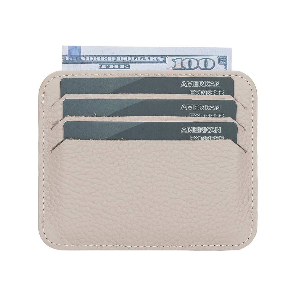 Genuine Cream Leather Slim Card Sleeve - Bomonti - 2