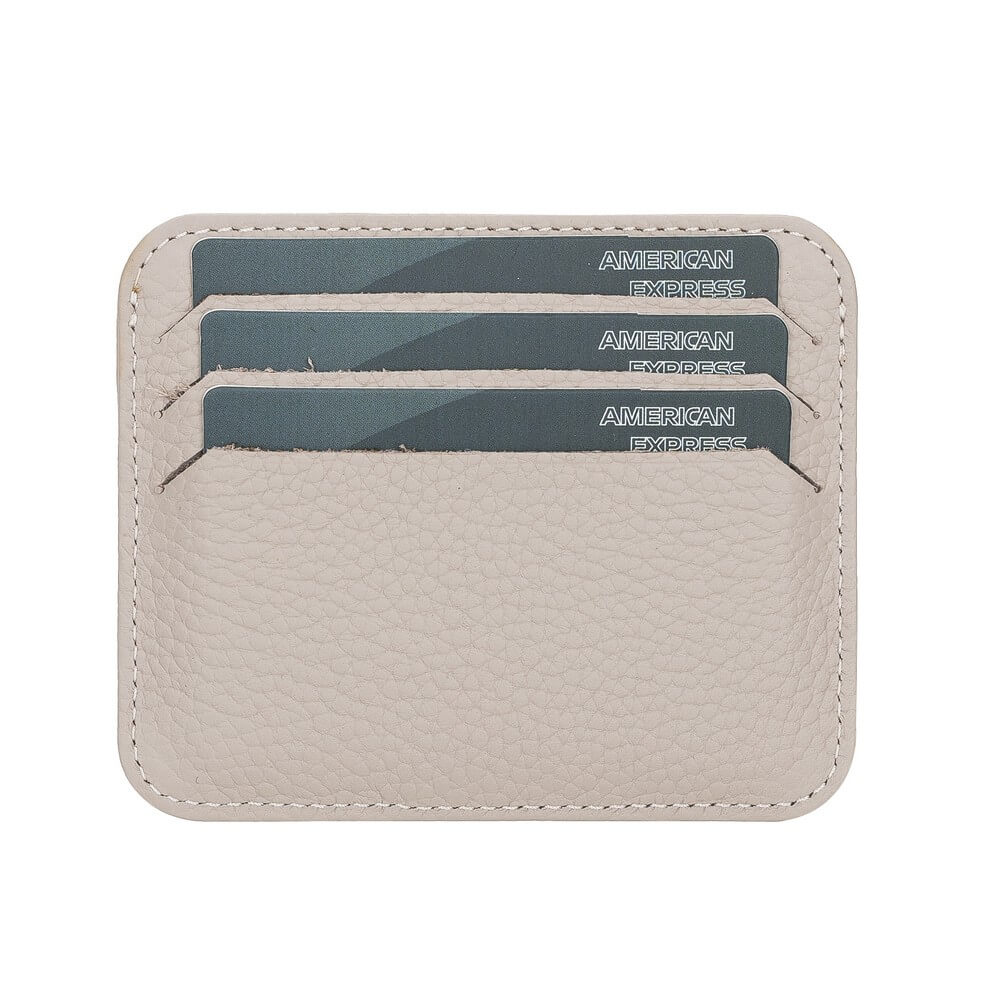 Genuine Cream Leather Slim Card Sleeve - Bomonti - 4