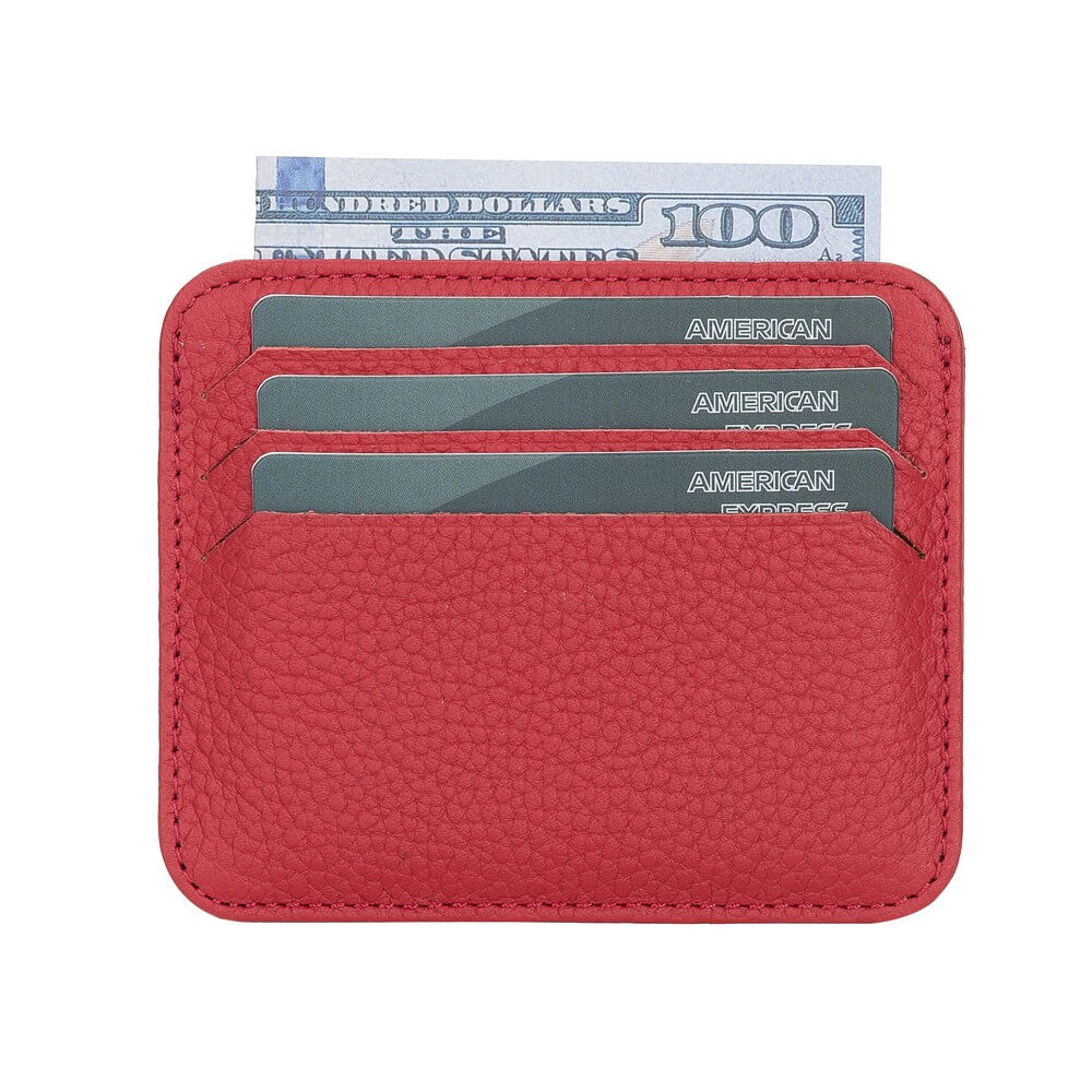 Genuine Red Leather Slim Card Sleeve - Bomonti - 2