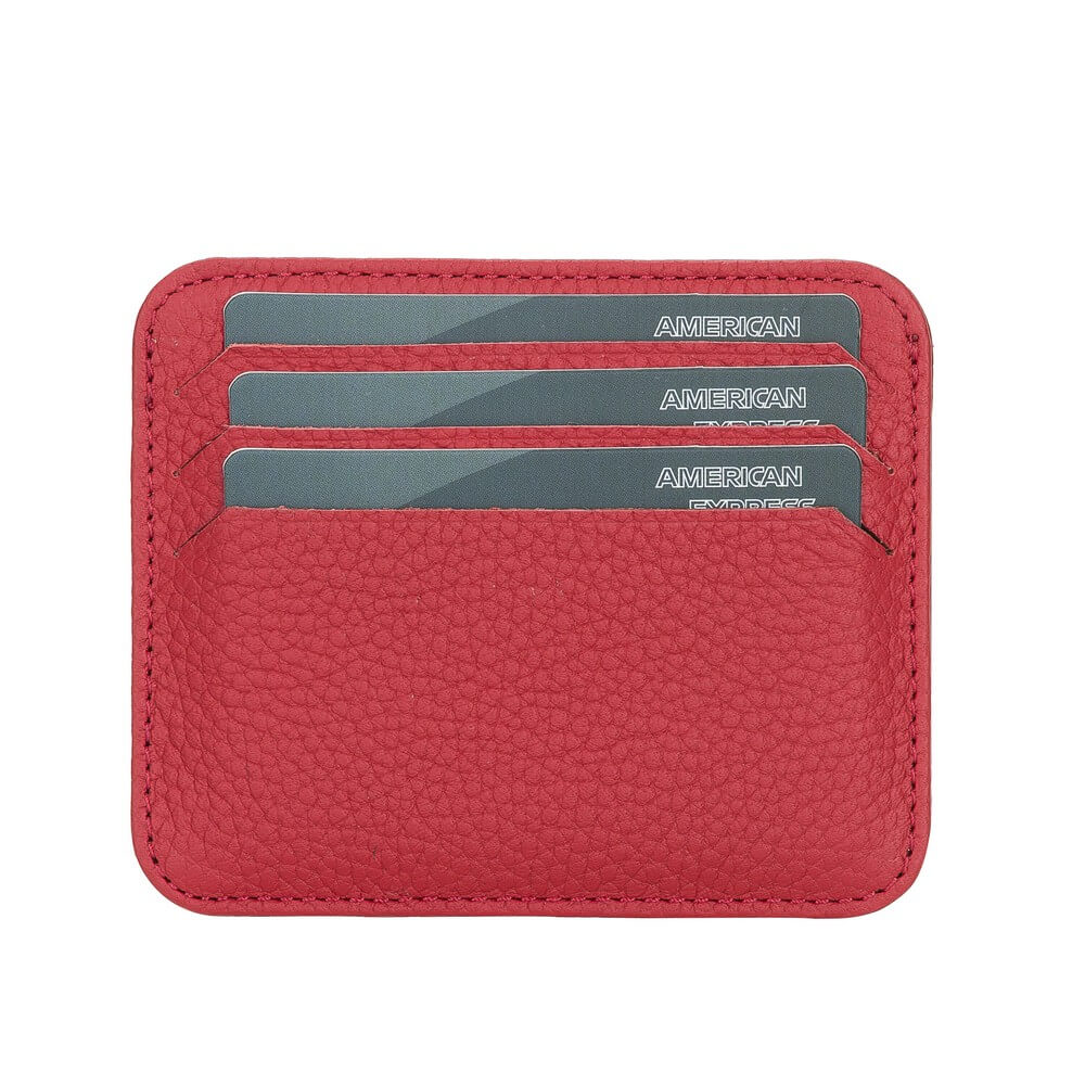 Genuine Red Leather Slim Card Sleeve - Bomonti - 4