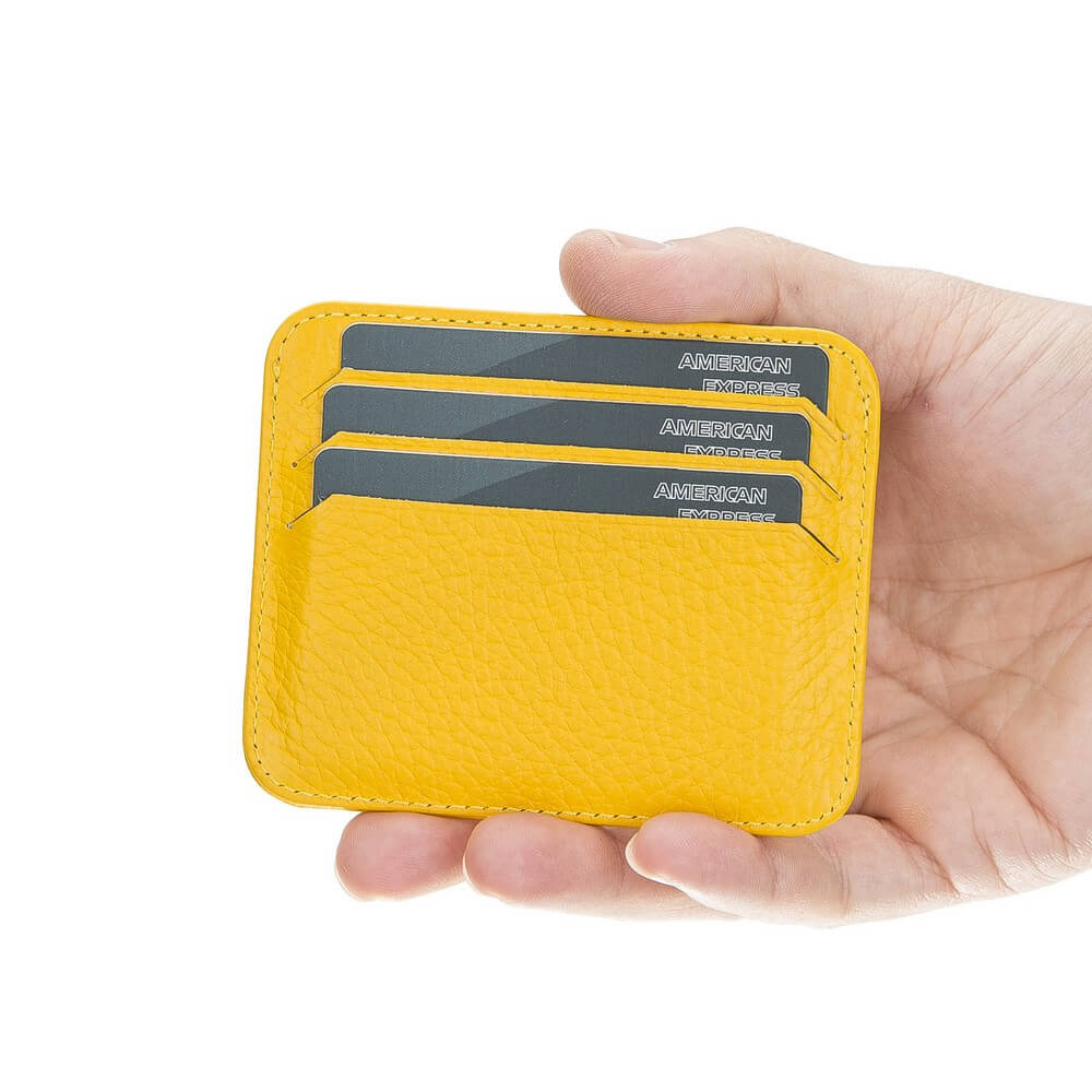 Genuine Yellow Leather Slim Card Sleeve - Bomonti - 1