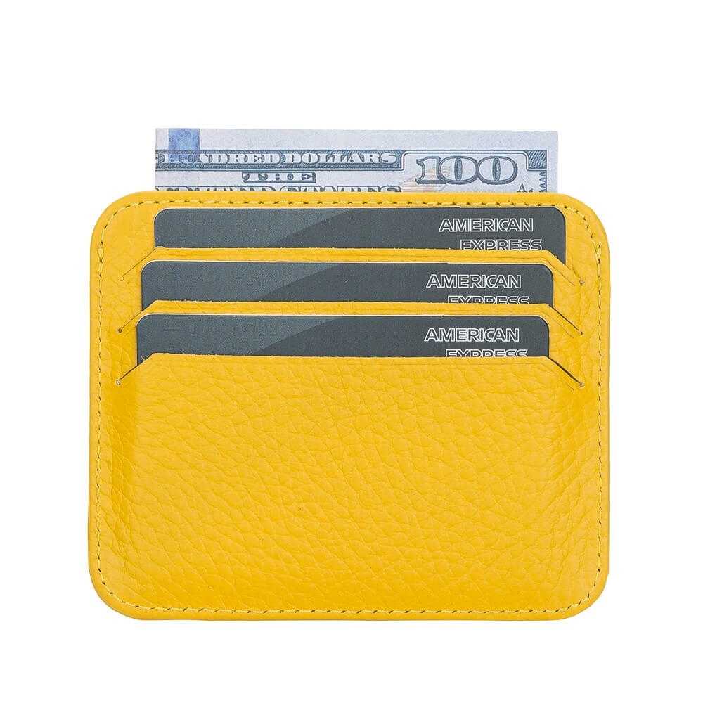 Genuine Yellow Leather Slim Card Sleeve - Bomonti - 2