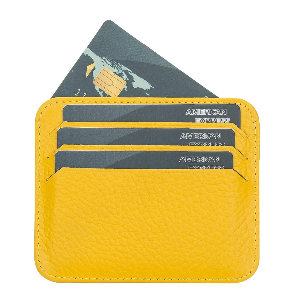 Genuine Yellow Leather Slim Card Sleeve - Bomonti - 3