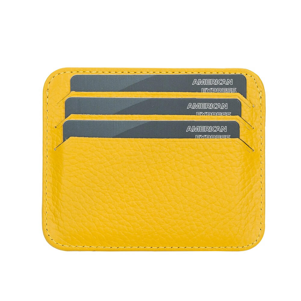 Genuine Yellow Leather Slim Card Sleeve - Bomonti - 4