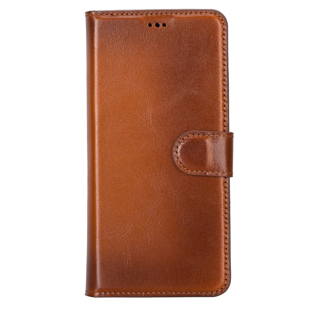 Golden Brown Leather Samsung Galaxy S22+ Wallet Case with Card Holder - Bomonti Leather - 1