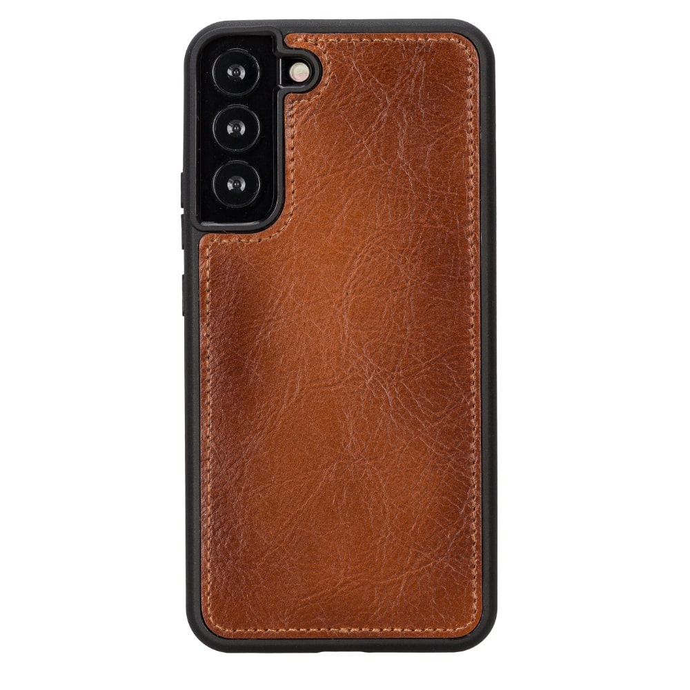 Golden Brown Leather Samsung Galaxy S22+ Wallet Case with Card Holder - Bomonti Leather - 5