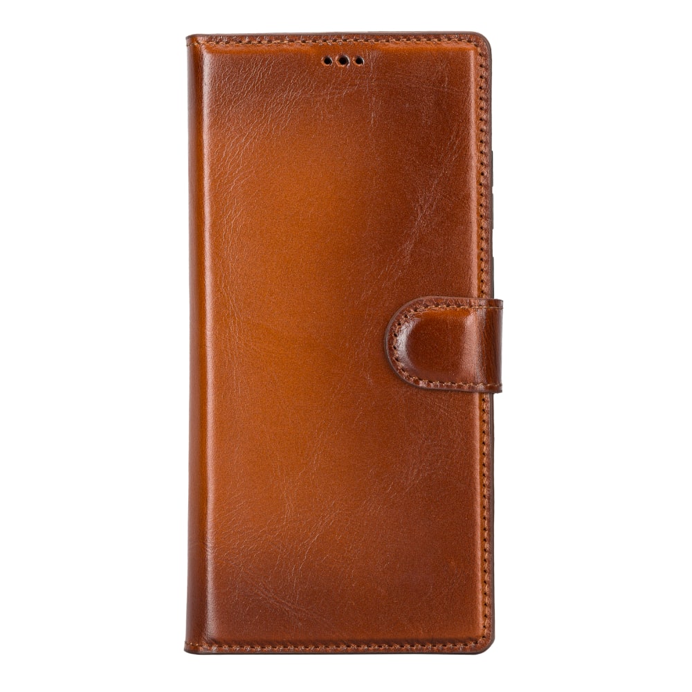 Golden Brown Leather Samsung Galaxy S22 Ultra Wallet Case with S Pen & Card Holder - Bomonti Leather - 1