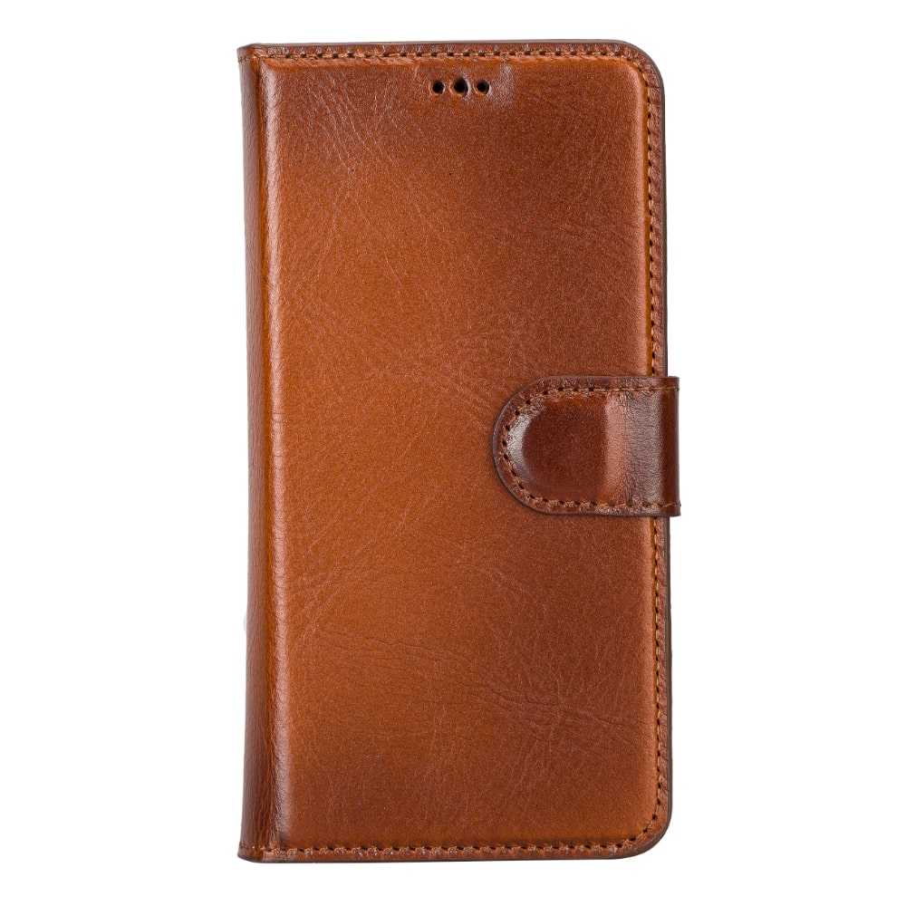 Golden Brown Leather Samsung Galaxy S22 Wallet Case with Card Holder - Bomonti Leather - 1