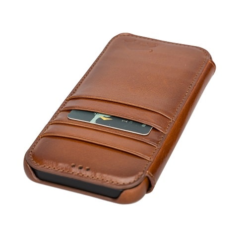 Rostar Golden Brown Leather iPhone 13 Detachable Bi-Fold Wallet Case with Mag Safe & Card Holder - Bomonti - 16