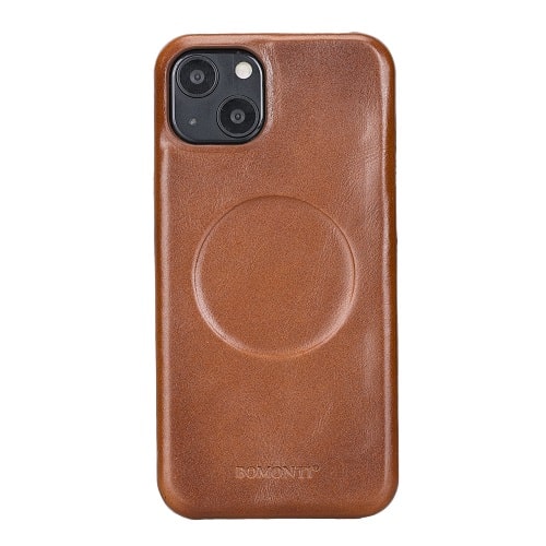 Rostar Golden Brown Leather iPhone 13 Detachable Bi-Fold Wallet Case with MagSafe & Card Holder - Bomonti - 22