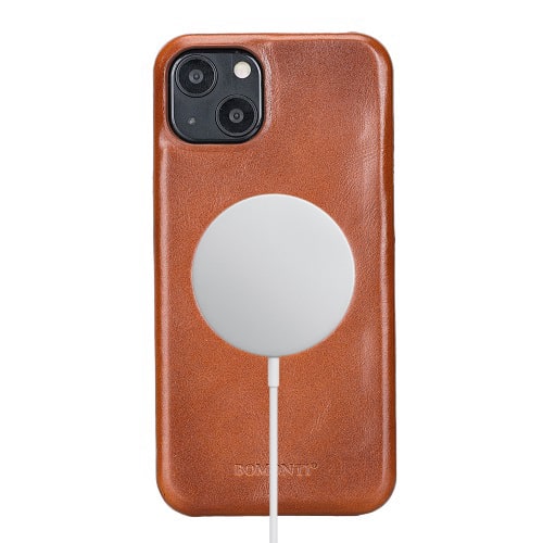 Rostar Golden Brown Leather iPhone 13 Detachable Bi-Fold Wallet Case with MagSafe & Card Holder - Bomonti - 34