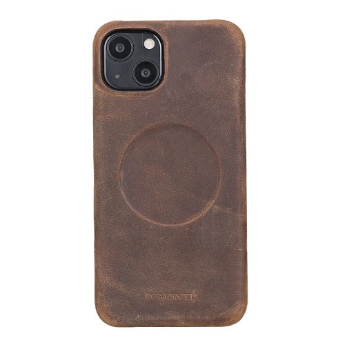 Rostar Tan Brown Leather iPhone 13 Mini Detachable Bi-Fold Wallet Case with MagSafe & Card Holder - Bomonti - 5