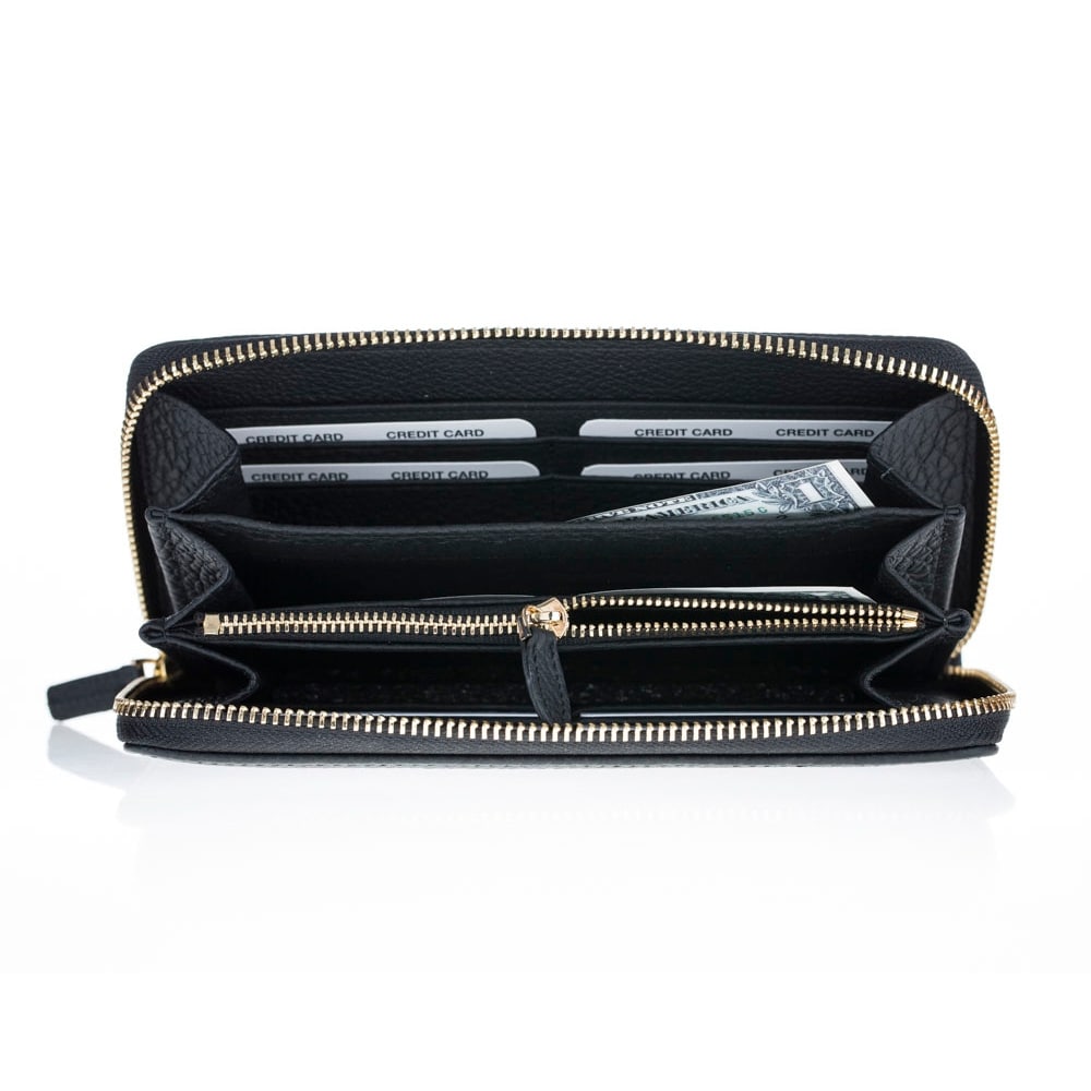 Luxury Black Leather Women’s Minimalist Clutch Purse - Bomonti - 4