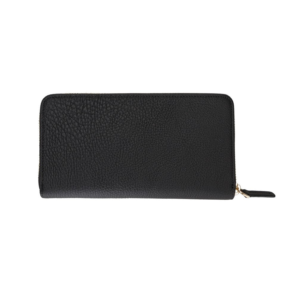 Luxury Black Leather Women’s Minimalist Clutch Purse - Bomonti - 5