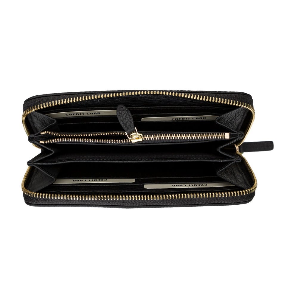 Luxury Black Leather Women’s Minimalist Clutch Purse - Bomonti - 7