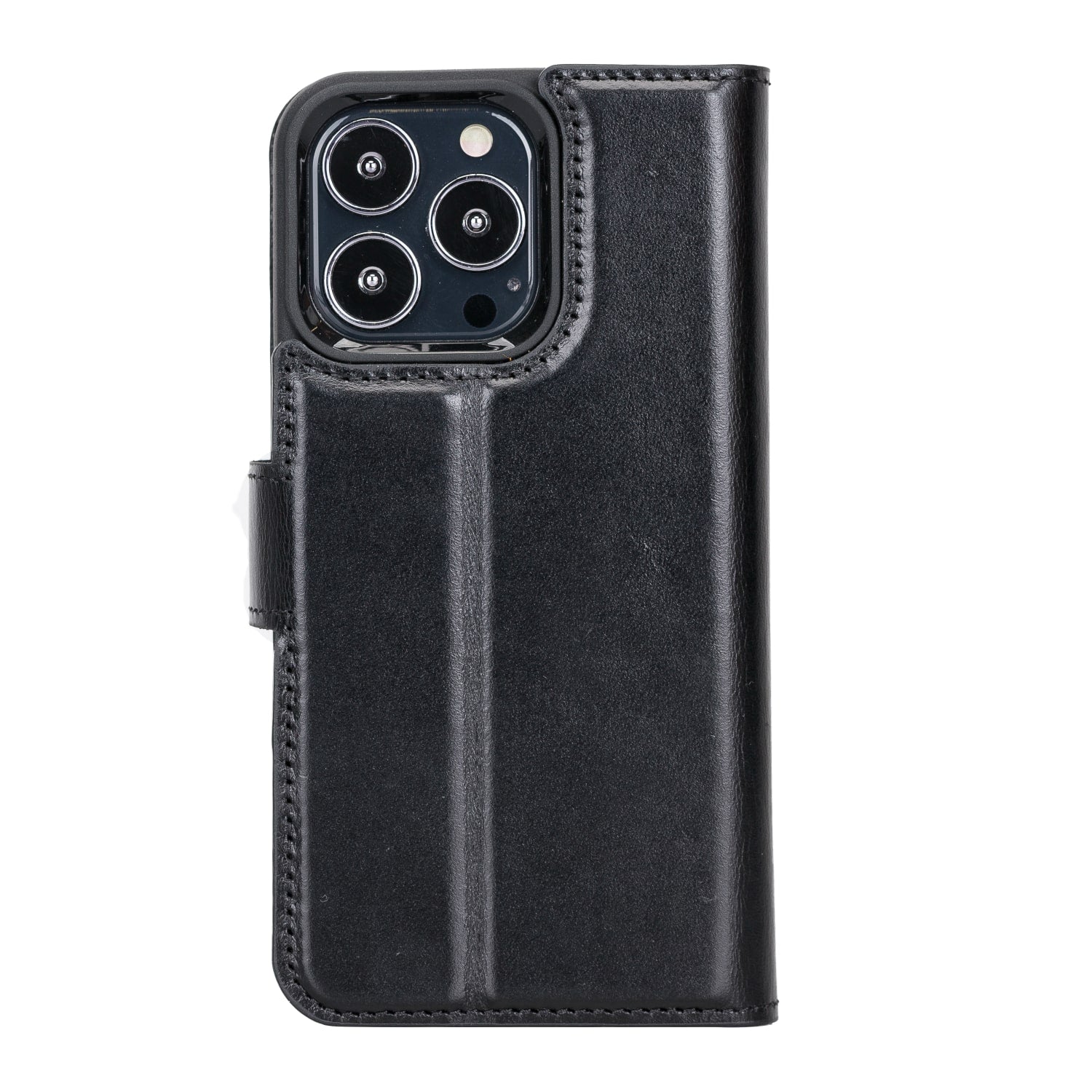 Luxury Black Leather iPhone 13 Pro Wallet Case with MagSafe & RFID Card Holder - Bomonti - 3