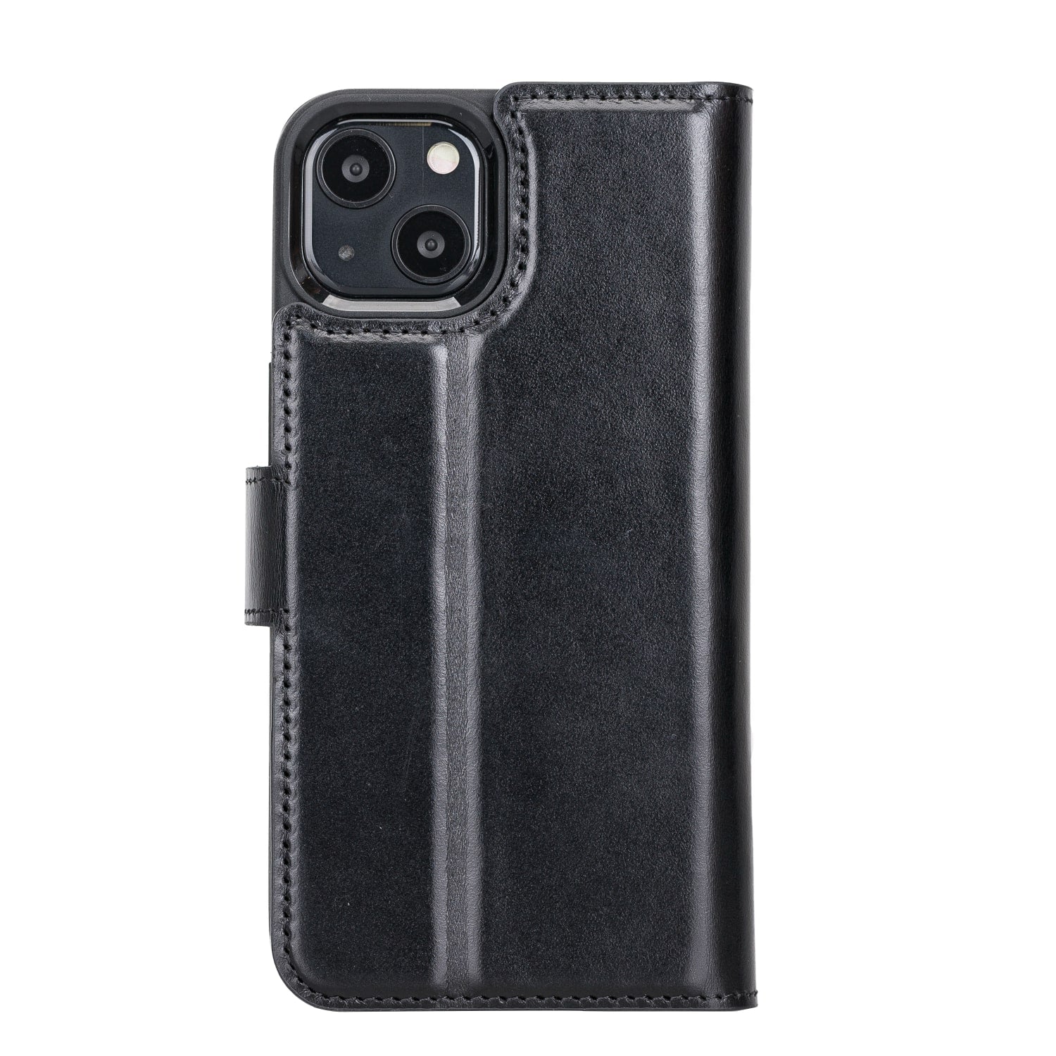 Black Leather iPhone 13 Detachable Bi-Fold RFID Wallet Case with MagSafe & Card Holder - Bomonti - 4