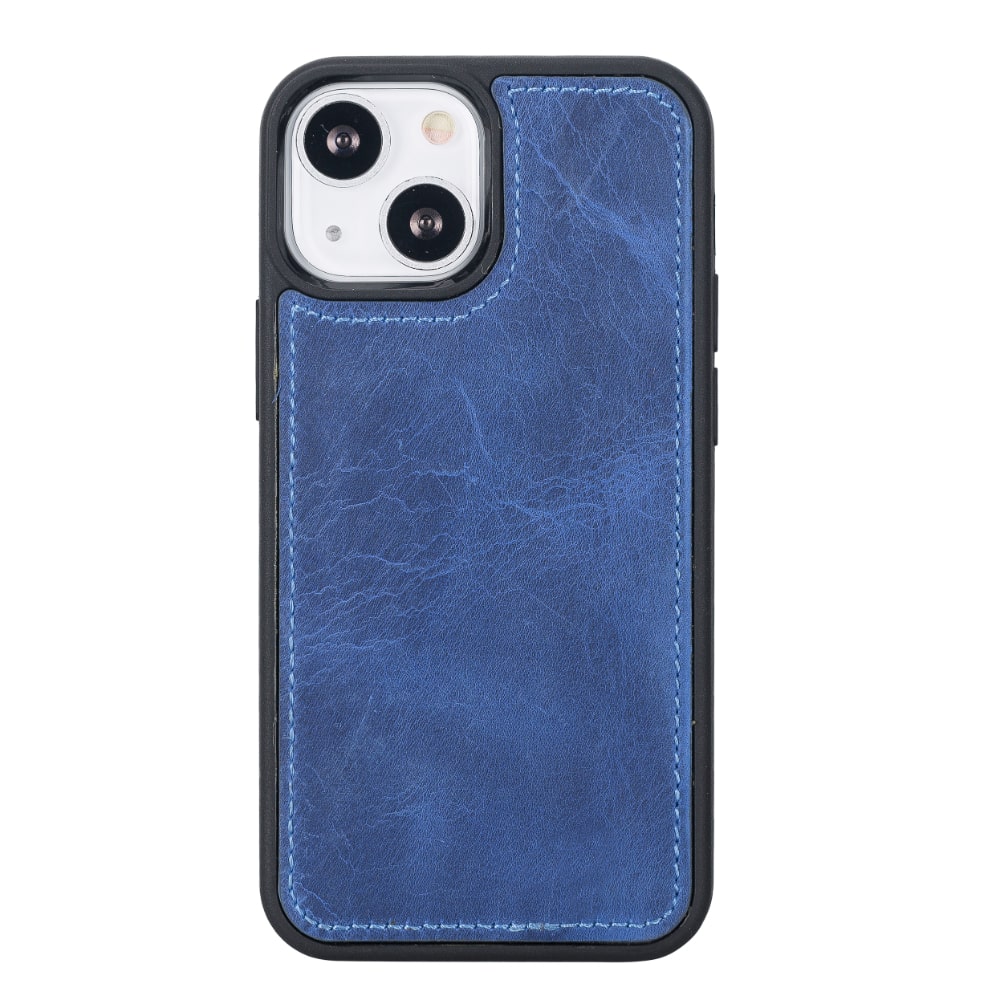 Blue Leather iPhone 13 Mini Detachable Bi-Fold RFID Wallet Case with MagSafe & Card Holder - Bomonti - 5