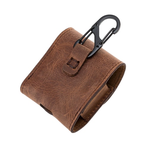 Luxury Brown Leather Apple AirPods Bag Cover Case with Magnetic Closure - Bomonti - 4