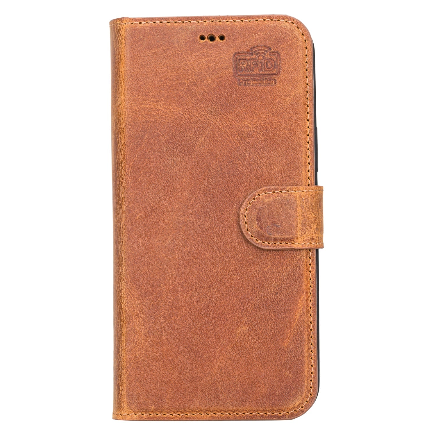 Rustic Brown Leather iPhone 13 Pro Max Detachable Bi-Fold RFID Wallet Case with MagSafe & Card Holder - Bomonti - 3