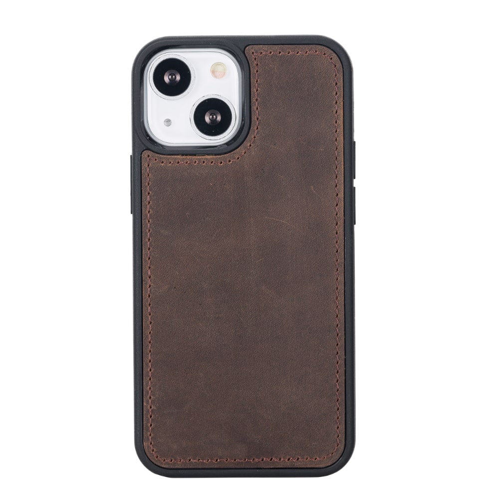 Dark Brown Leather iPhone 13 Mini Detachable Bi-Fold RFID Wallet Case with MagSafe & Card Holder - Bomonti - 5