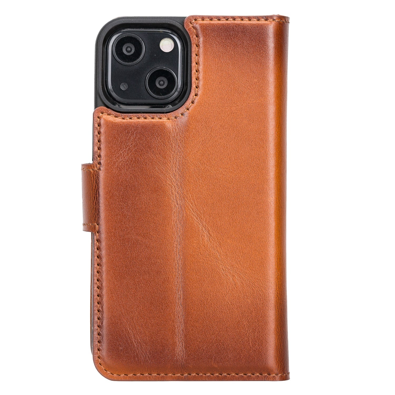 Brown Leather iPhone 13 Mini Detachable Bi-Fold RFID Wallet Case with MagSafe & Card Holder - Bomonti - 4